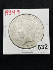 1934 S Peace Silver Dollar Coin