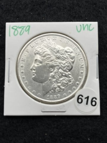 1889 UNC Morgan Silver Dollar Coin (1 of 2)