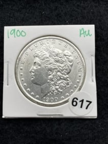 1900 AU Morgan Silver Dollar Coin