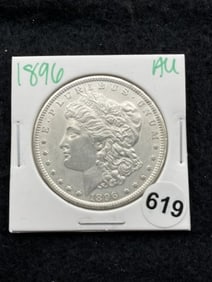 1896 AU Morgan Silver Dollar Coin