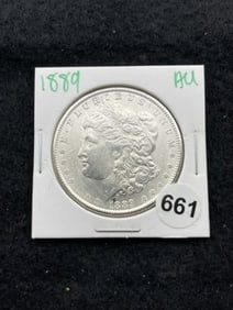 1889 AU Morgan Silver Dollar Coin