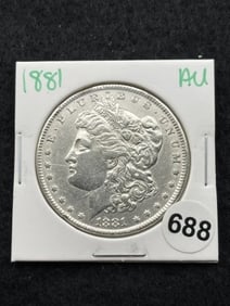 1881 AU Morgan Silver Dollar Coin