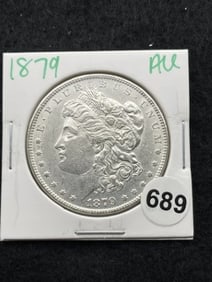 1879 AU Morgan Silver Dollar Coin