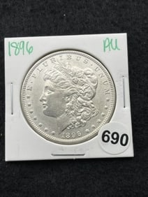 1896 AU Morgan Silver Dollar Coin