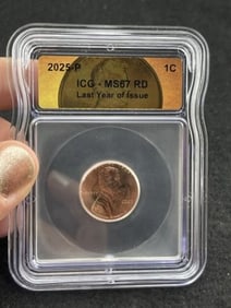2025-P ICG - MS67 RD Last Year of Issue Penny