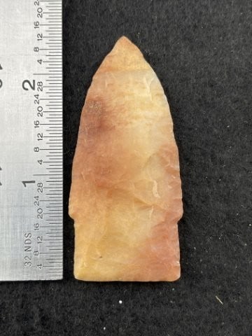 2 & 1/2" Colorful Novaculite Scottsbluff Indian Artifact Arrowhead: KEY WORDS: INDIAN ARTIFACT ARTIFACTS ARROWHEAD ARROWHEADS NATIVE AMERICAN MISSISSIPPIAN QUAPAW CADDO POTTERY COINS MORGAN DOLLAR PEACE DOLLAR SILVER COINS. All coins have been Sigma tested for authent