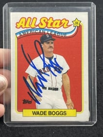 Wade Boggs Hand Signed Authentic Autograph Baseball Card