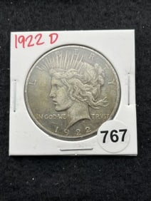 1922 D Peace Silver Dollar Coin