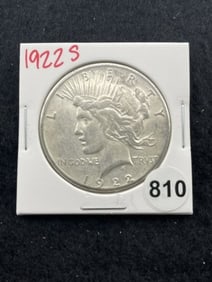 1922 S Peace Silver Dollar Coin