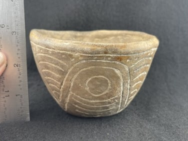 Miniature Caddo Bowl with exceptional engraving solid