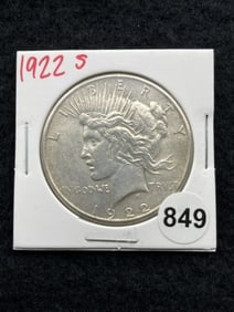 1922 S Peace Silver Dollar Coin