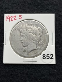 1922 S Peace Silver Dollar Coin