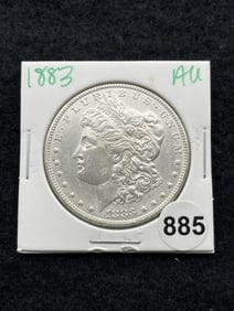 1883 AU Morgan Silver Dollar Coin