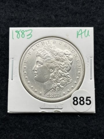 1883 AU Morgan Silver Dollar Coin (1 of 2)