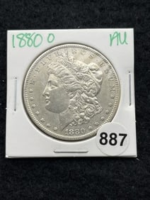 1880 O AU Morgan Silver Dollar Coin