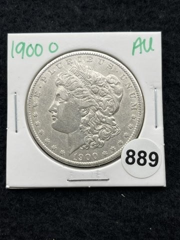 1900 O AU Morgan Silver Dollar Coin: KEY WORDS: INDIAN ARTIFACT ARTIFACTS ARROWHEAD ARROWHEADS NATIVE AMERICAN MISSISSIPPIAN QUAPAW CADDO POTTERY COINS MORGAN DOLLAR PEACE DOLLAR SILVER COINS. All coins have been Sigma tested for authent