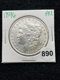 1896 AU Morgan Silver Dollar Coin