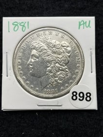 1881 AU Morgan Silver Dollar Coin