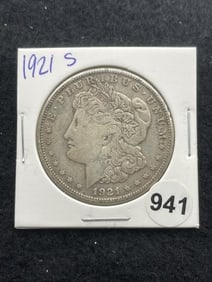 1921 S Morgan Silver Dollar Coin