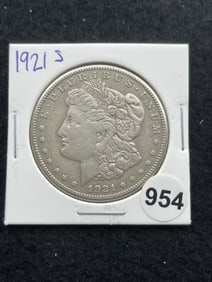 1921 S Morgan Silver Dollar Coin
