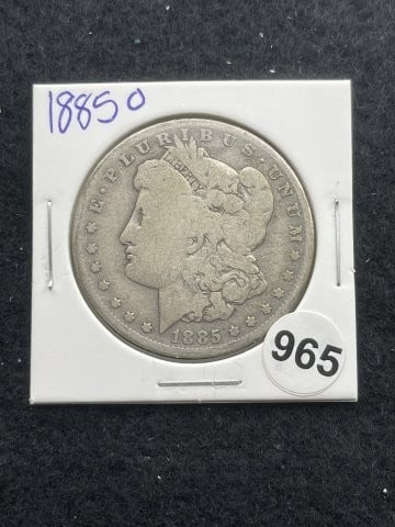 1885 O Morgan Silver Dollar Coin: KEY WORDS: INDIAN ARTIFACT ARTIFACTS ARROWHEAD ARROWHEADS NATIVE AMERICAN MISSISSIPPIAN QUAPAW CADDO POTTERY COINS MORGAN DOLLAR PEACE DOLLAR SILVER COINS. All coins have been Sigma tested for authent