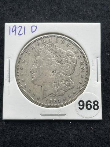 1921 D Morgan Silver Dollar Coin: KEY WORDS: INDIAN ARTIFACT ARTIFACTS ARROWHEAD ARROWHEADS NATIVE AMERICAN MISSISSIPPIAN QUAPAW CADDO POTTERY COINS MORGAN DOLLAR PEACE DOLLAR SILVER COINS. All coins have been Sigma tested for authent