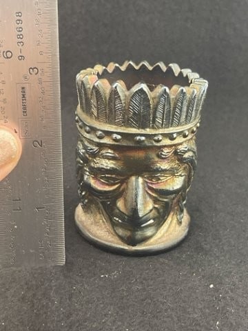 Carnival Glass Toothpick Holder: KEY WORDS: INDIAN ARTIFACT ARTIFACTS ARROWHEAD ARROWHEADS NATIVE AMERICAN MISSISSIPPIAN QUAPAW CADDO POTTERY COINS MORGAN DOLLAR PEACE DOLLAR SILVER COINS. All coins have been Sigma tested for authent