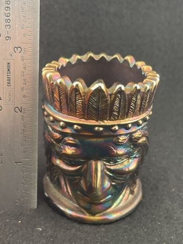 Carnival Glass Toothpick Holder: KEY WORDS: INDIAN ARTIFACT ARTIFACTS ARROWHEAD ARROWHEADS NATIVE AMERICAN MISSISSIPPIAN QUAPAW CADDO POTTERY COINS MORGAN DOLLAR PEACE DOLLAR SILVER COINS. All coins have been Sigma tested for authent
