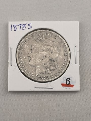 1878 S Morgan Silver Dollar Coin: KEY WORDS: INDIAN ARTIFACT ARTIFACTS ARROWHEAD ARROWHEADS NATIVE AMERICAN MISSISSIPPIAN QUAPAW CADDO POTTERY COINS MORGAN DOLLAR PEACE DOLLAR SILVER COINS. All coins have been Sigma tested for authent
