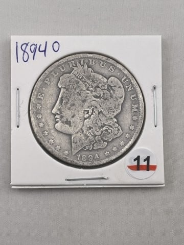 1894 O Morgan Silver Dollar Coin: KEY WORDS: INDIAN ARTIFACT ARTIFACTS ARROWHEAD ARROWHEADS NATIVE AMERICAN MISSISSIPPIAN QUAPAW CADDO POTTERY COINS MORGAN DOLLAR PEACE DOLLAR SILVER COINS. All coins have been Sigma tested for authent