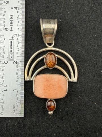 Sterling Silver Pendant: KEY WORDS: INDIAN ARTIFACT ARTIFACTS ARROWHEAD ARROWHEADS NATIVE AMERICAN MISSISSIPPIAN QUAPAW CADDO POTTERY COINS MORGAN DOLLAR PEACE DOLLAR SILVER COINS. All coins have been Sigma tested for authent