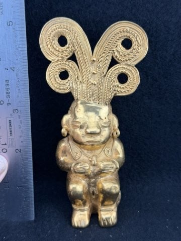 Tumbaga Tairona Gold Figurine UNKNOWN MATERIAL: KEY WORDS: INDIAN ARTIFACT ARTIFACTS ARROWHEAD ARROWHEADS NATIVE AMERICAN MISSISSIPPIAN QUAPAW CADDO POTTERY COINS MORGAN DOLLAR PEACE DOLLAR SILVER COINS. All coins have been Sigma tested for authent