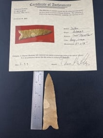 Dalton with Thomas Matthews COA from Arkansas Indian Artifact Arrowhead
