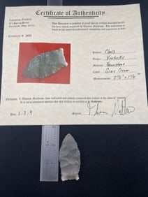 Clovis with Thomas Matthews COA from Kentucky Indian Artifact Arrowhead