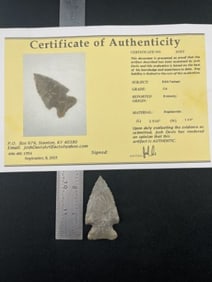 Kirk Variant with Josh Davis COA from Kentucky Indian Artifact Arrowhead