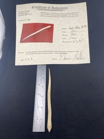 Snake Effigy Hair Pin with Thomas Matthews COA from Ohio Indian Artifact Arrowhead