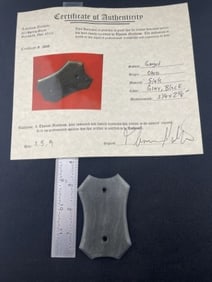 Gorget with Thomas Matthews COA from Ohio Indian Artifact Arrowhead