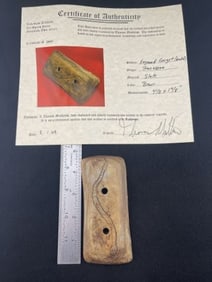 Snake Engraved Gorget with Thomas Matthews COA from Tennessee Indian Artifact Arrowhead