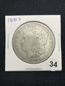 1891 S Morgan Silver Dollar Coin