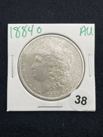 1884 O AU Morgan Silver Dollar Coin