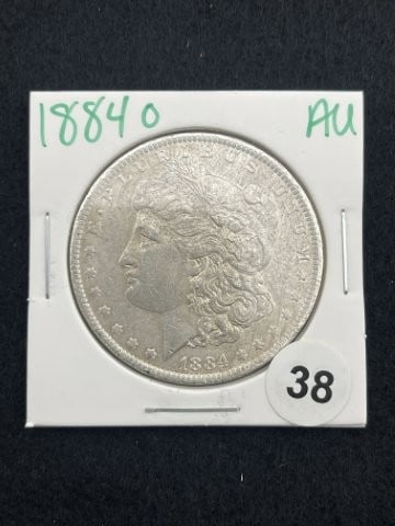 1884 O AU Morgan Silver Dollar Coin (1 of 2)