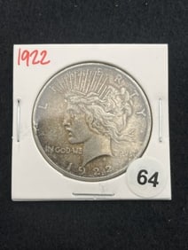 1922 Peace Silver Dollar Coin