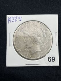 1922 S Peace Silver Dollar Coin