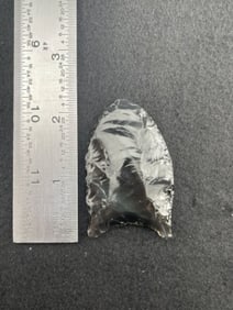 Obsidian Folsom Indian Artifact Arrowhead
