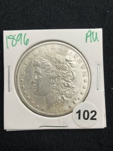 1896 AU Morgan Silver Dollar Coin (1 of 2)