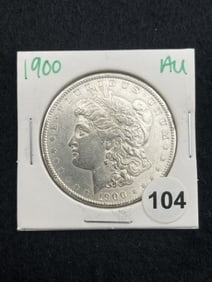 1900 AU Morgan Silver Dollar Coin