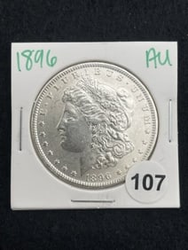 1896 AU Morgan Silver Dollar Coin