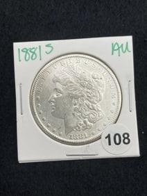 1881 S AU Morgan Silver Dollar Coin