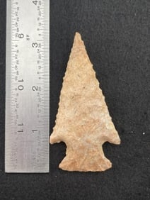 Knobbed Hardin Indian Artifact Arrowhead