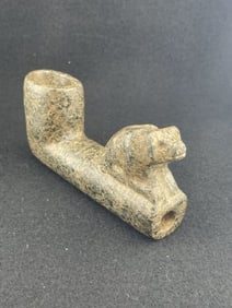 Bear Effigy Stone Pipe Indian Artifact Arrowhead